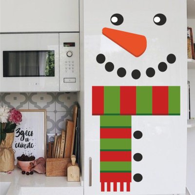 наклейки Снеговик на холодильник