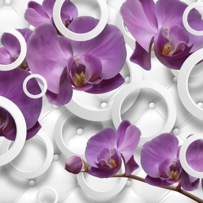 фотообои Орхидеи 3Д на белой коже
