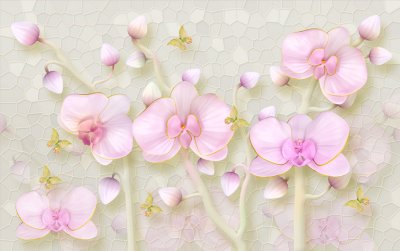 фотообои Розовые орхидеи 3Д
