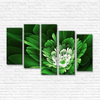модульные картины Зеленый цветок
