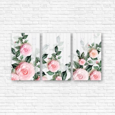 модульные картины Пышные розовые розы