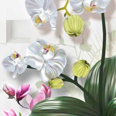 фотообои Орхидея и магнолия