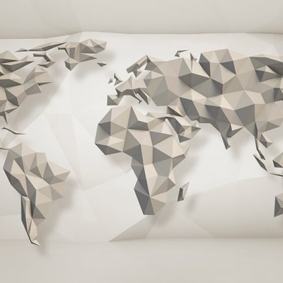 фотообои Многогранная карта мира