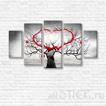 модульные картины Дерево сердце